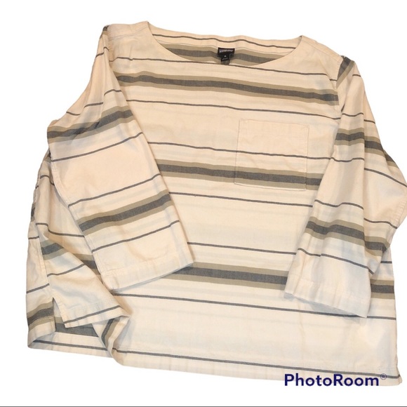 Patagonia Tops - Patagonia Organic Cotton Striped 3/4 Sleeve Top - size XL